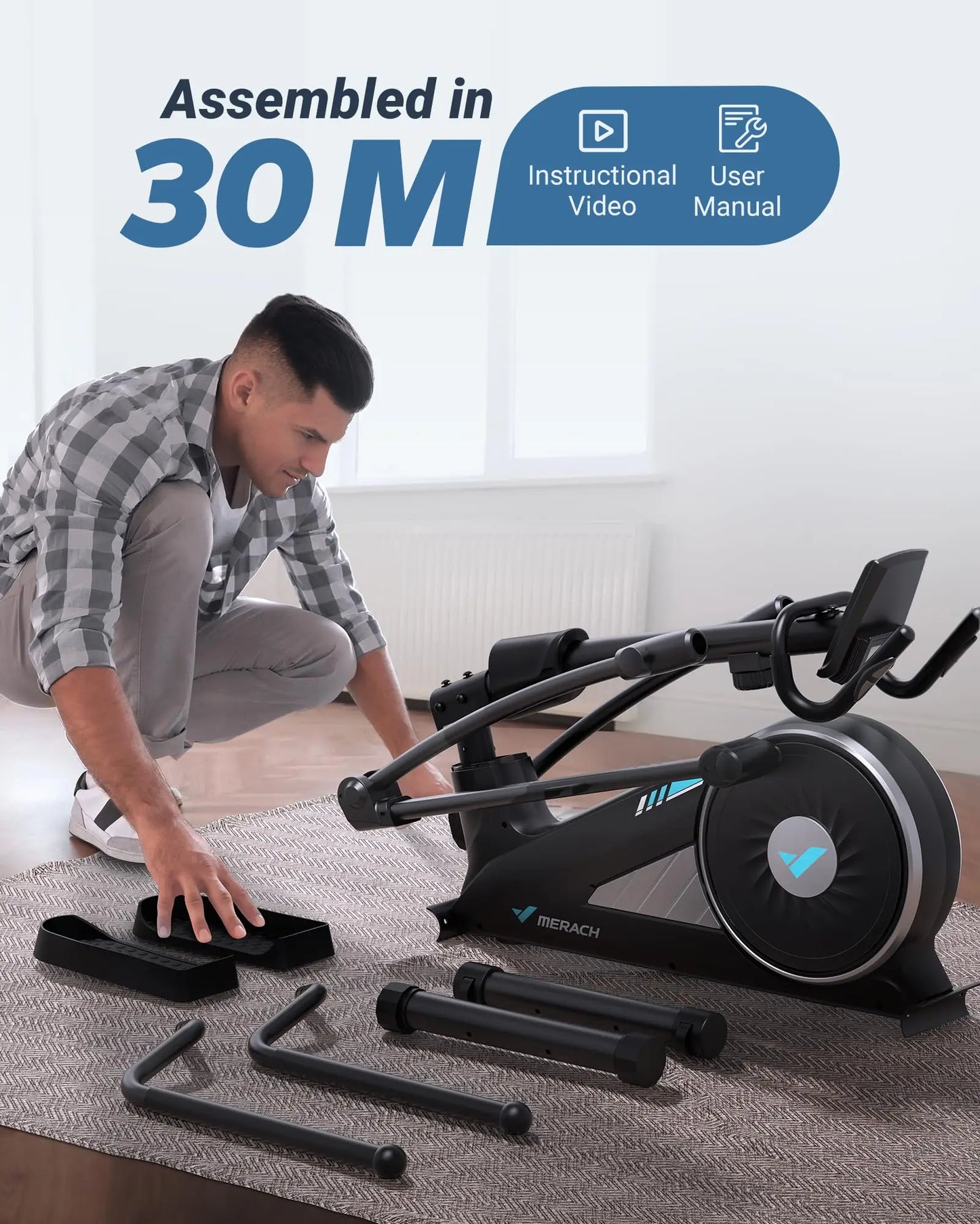 MERACH Elliptical Machine Home Hyper-Quiet Magnetic Drive