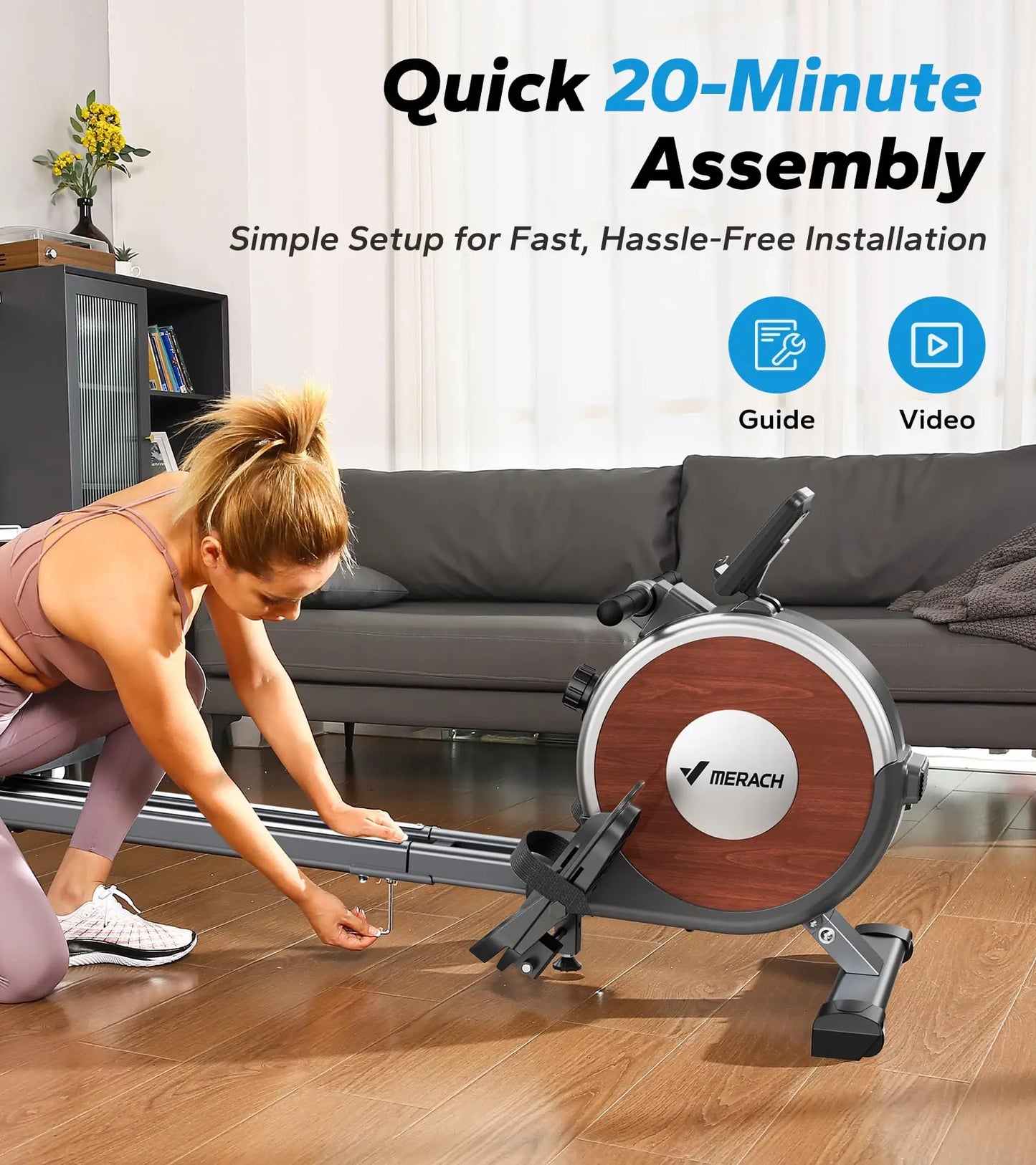 MERACH Rowing Machine Magnetic Rower for Home 16 Levels Resistance