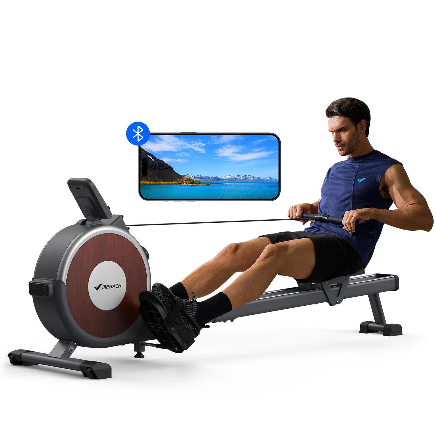 MERACH Rowing Machine Magnetic Rower for Home 16 Levels Resistance