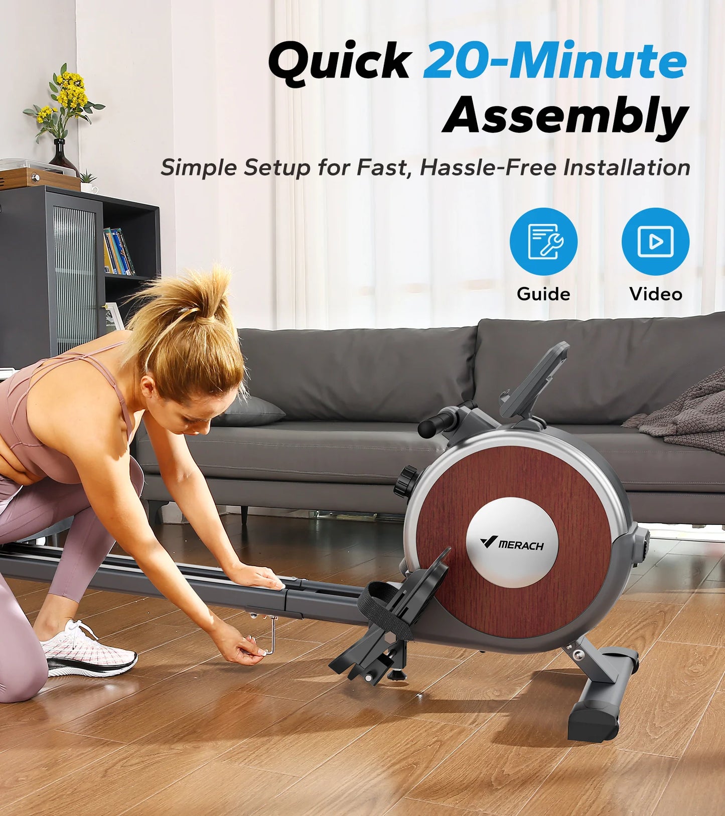 MERACH Rowing Machine Magnetic Rower for Home 350lb R02