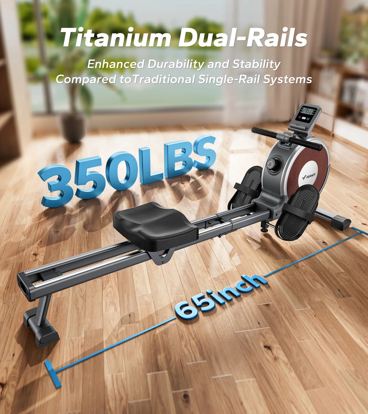 MERACH Rowing Machine Magnetic Rower for Home 350lb R02