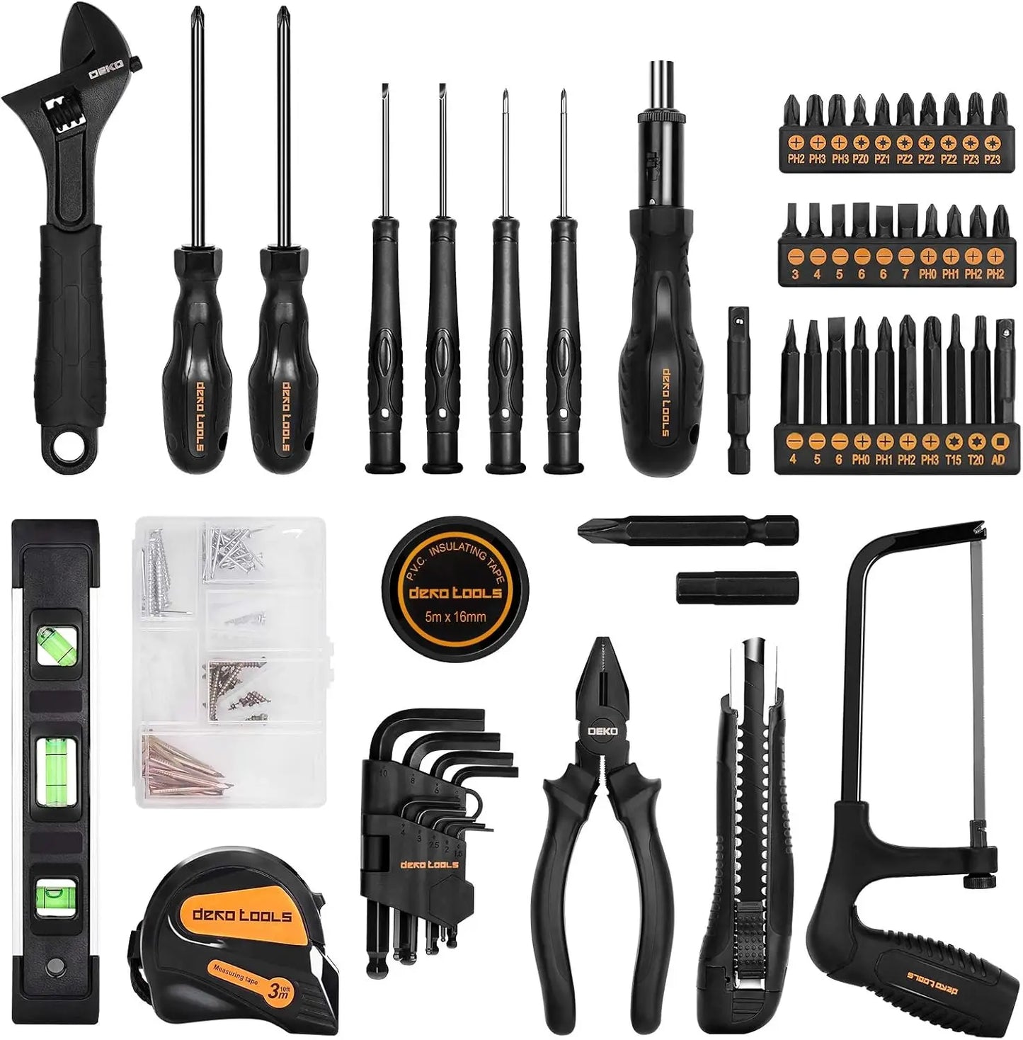 DEKO 218-Piece General Household Hand Tool kit