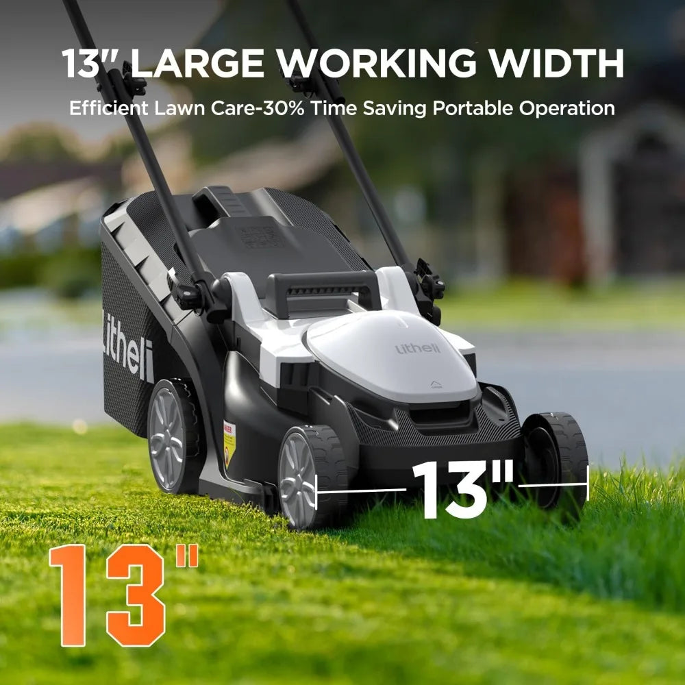 Cordless Lawn Mower 13 Inch, 5 Heights Adjustments
tts