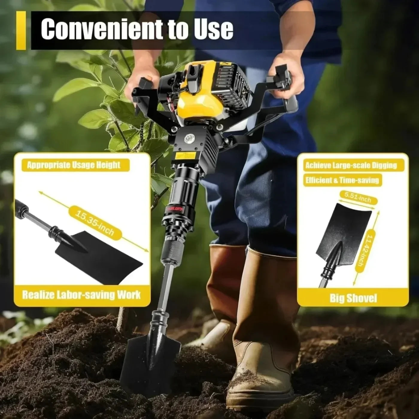 52cc 2 Stroke Portable Excavator Garden Tree Digge
