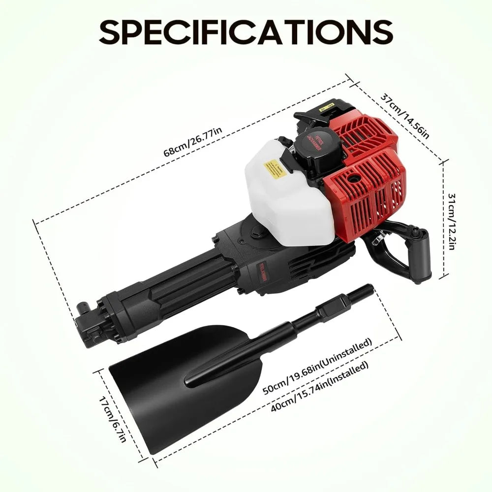 Trench Digger, 52CC 2 Stroke Gas Powered Garden Tree Digger.