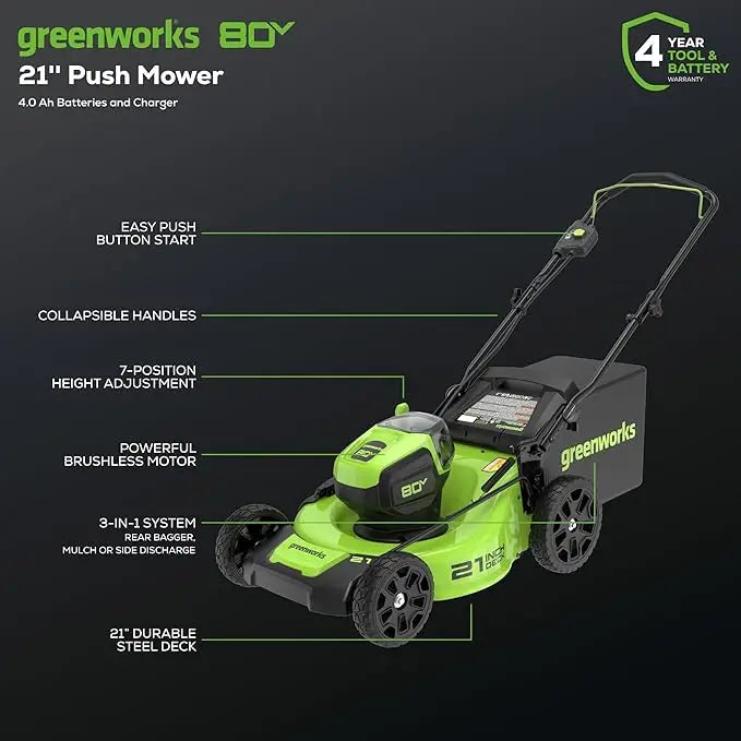 80V 21" Brushless Cordless (Push) Lawn Mower