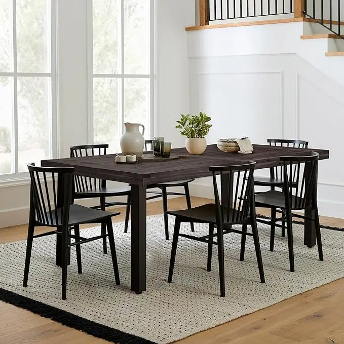 Dining Table for 6 Acacia Wood Indoor Outdoor Home Kitchen Table