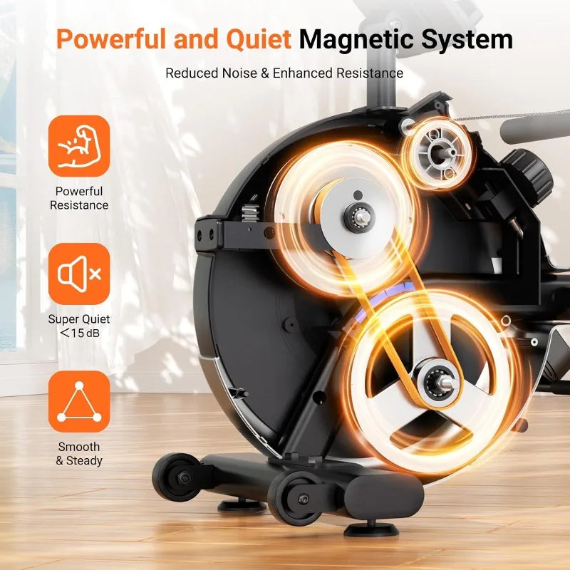 Dripex Rowing Machine for Home Use Max 350 Pounds Magnetic Rower with 16 Levels of Workout Resistance