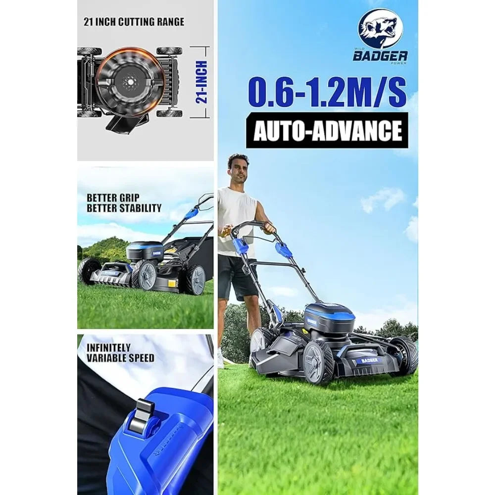 40V Brushless 21 Inch Cordless Self-propelled Lawn Mower