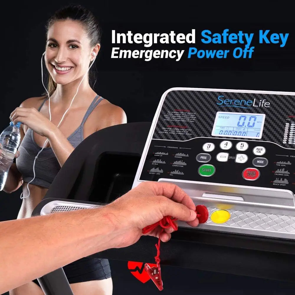 Smart Compact Digital Fitness Treadmill Trainer w/Bluetooth