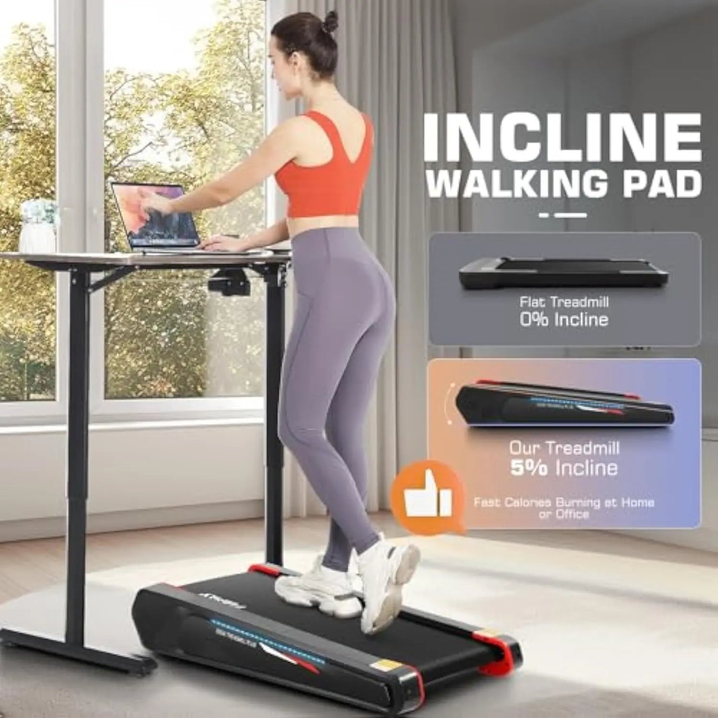 Smallest Walking Pad with Incline 2 in 1 Treadmill