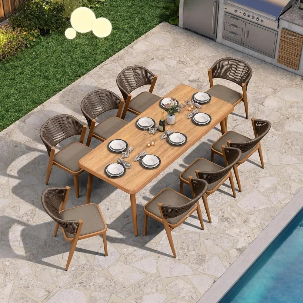 9-Piece Patio Dining Sets , Patio Rattan Furniture Set for Backyard Garden Outdoor Dining