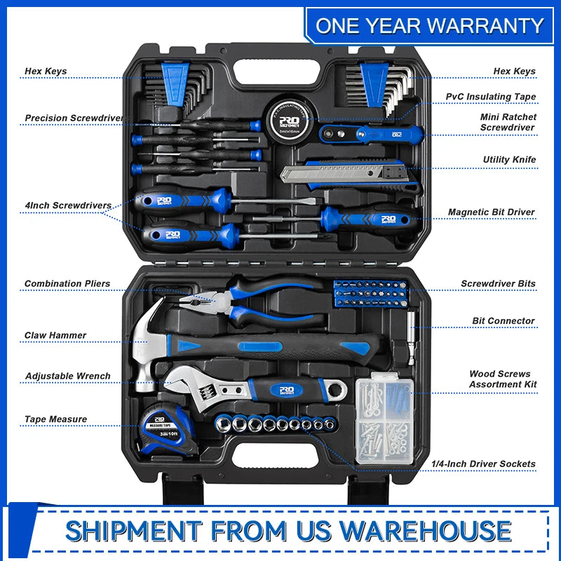 160-Piece Portable Tool Kit Home Repair Tool Set