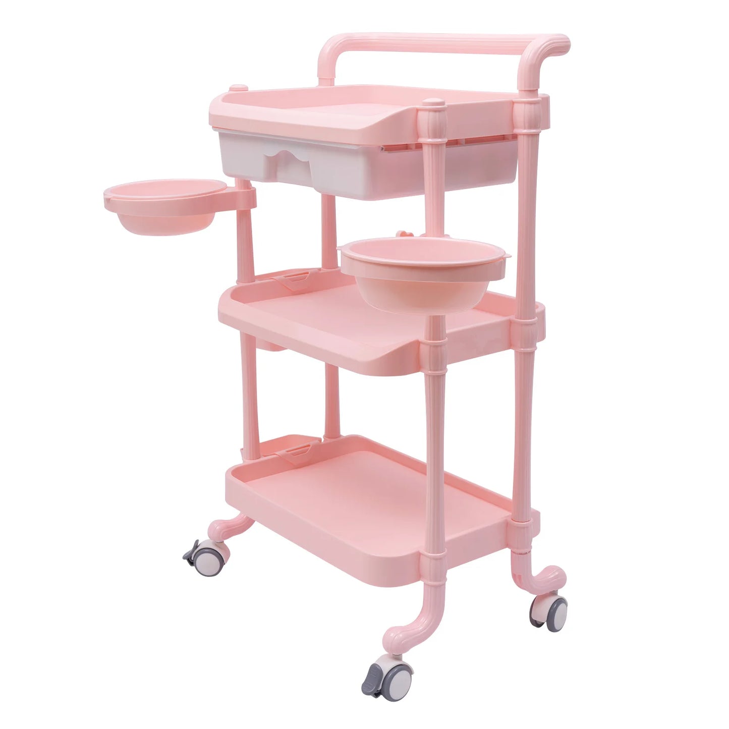 3 Tier Beauty Salon Trolley Cart Utility With Dirt Buckets