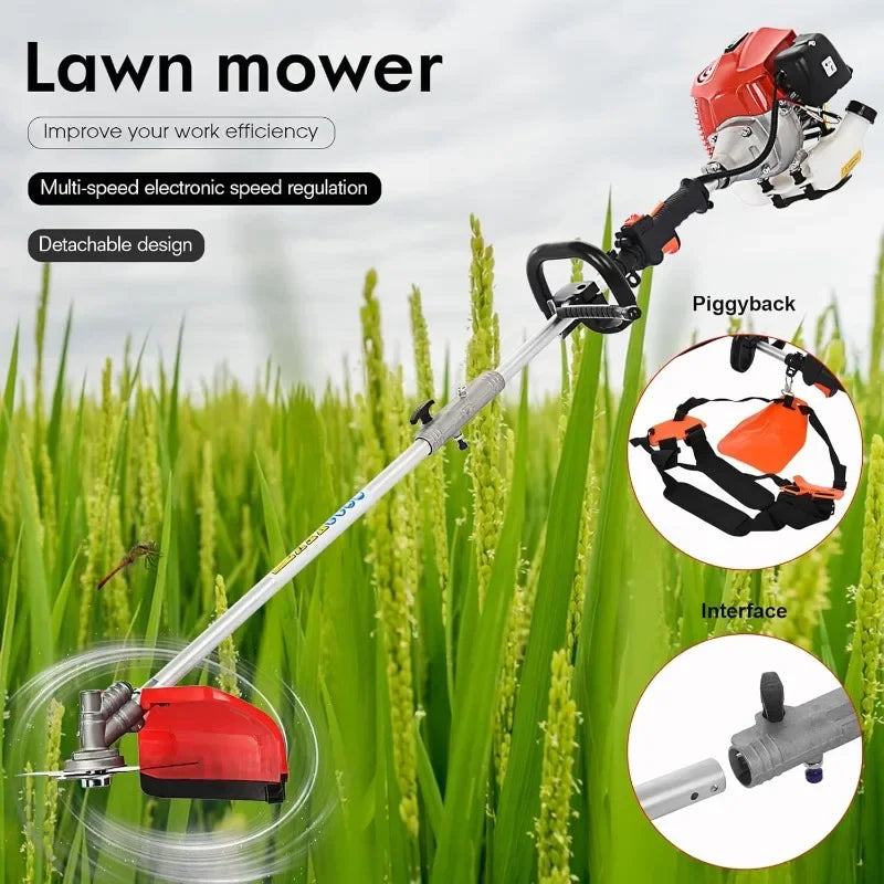 5-in-1 Multi Yard Care Tools,Weed Wacker Gas Powered,52cc String Trimmer/Edger,Gas Hedge Trimmer,Pole Saw