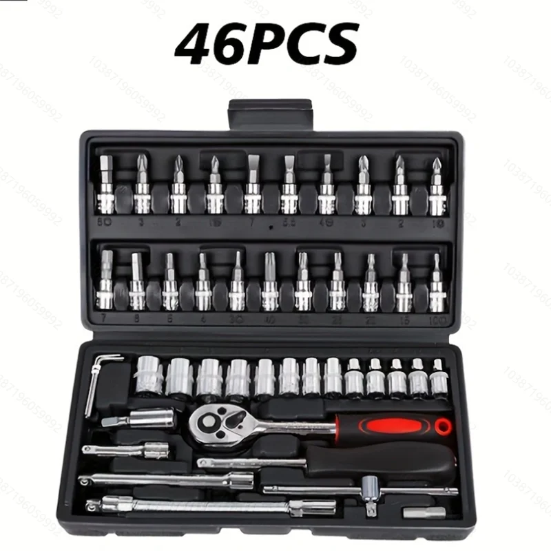 46pcs/set Drive Socket Set Ratchet Wrench Set Car