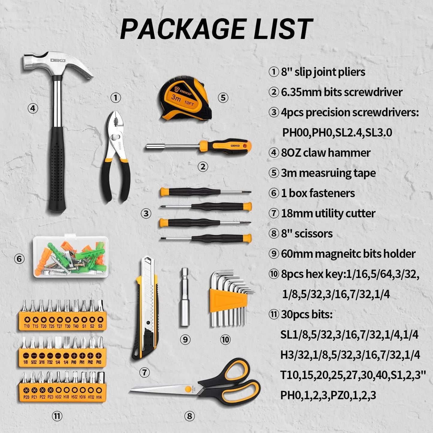 DEKO General Household Hand Tool Kit