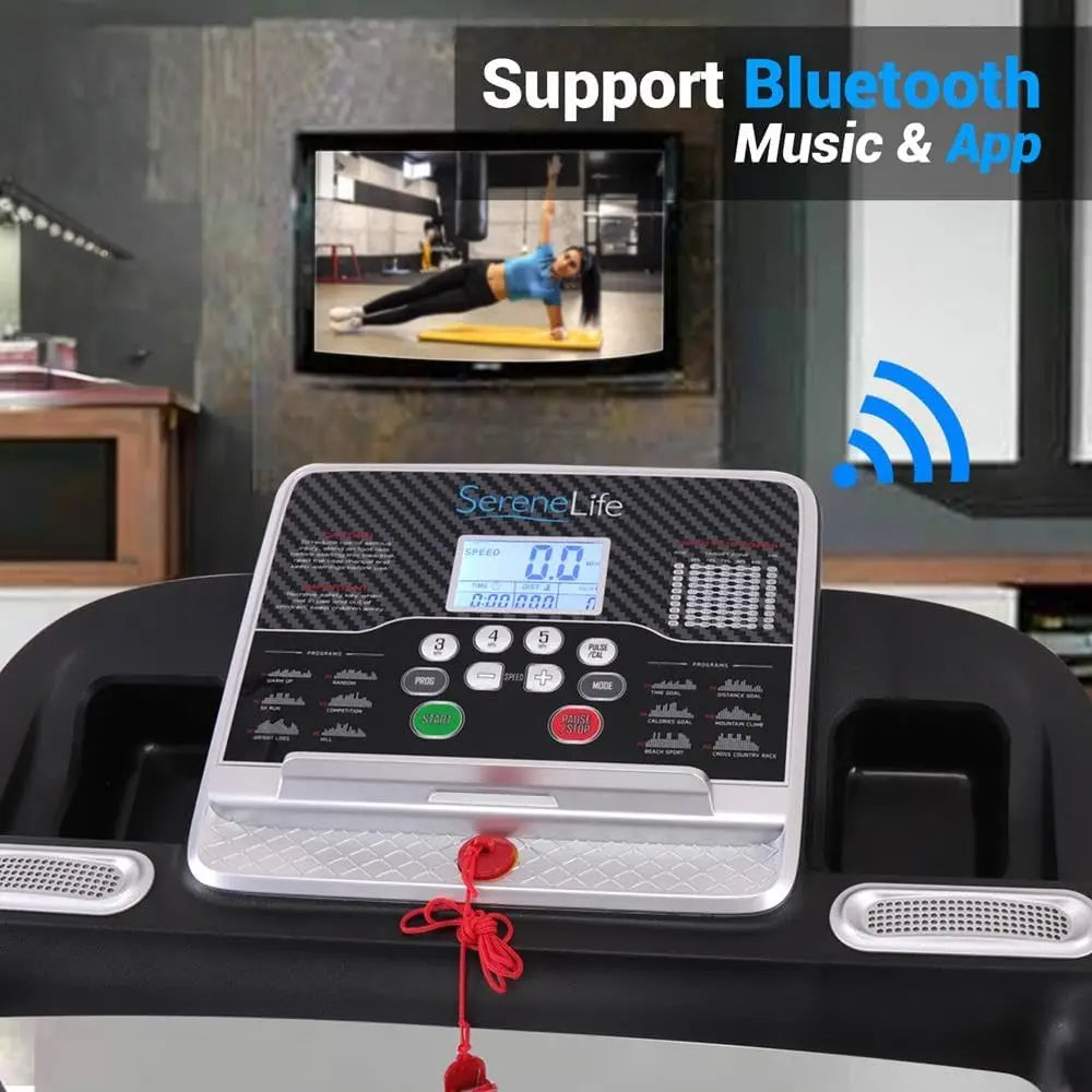 Smart Compact Digital Fitness Treadmill Trainer w/Bluetooth