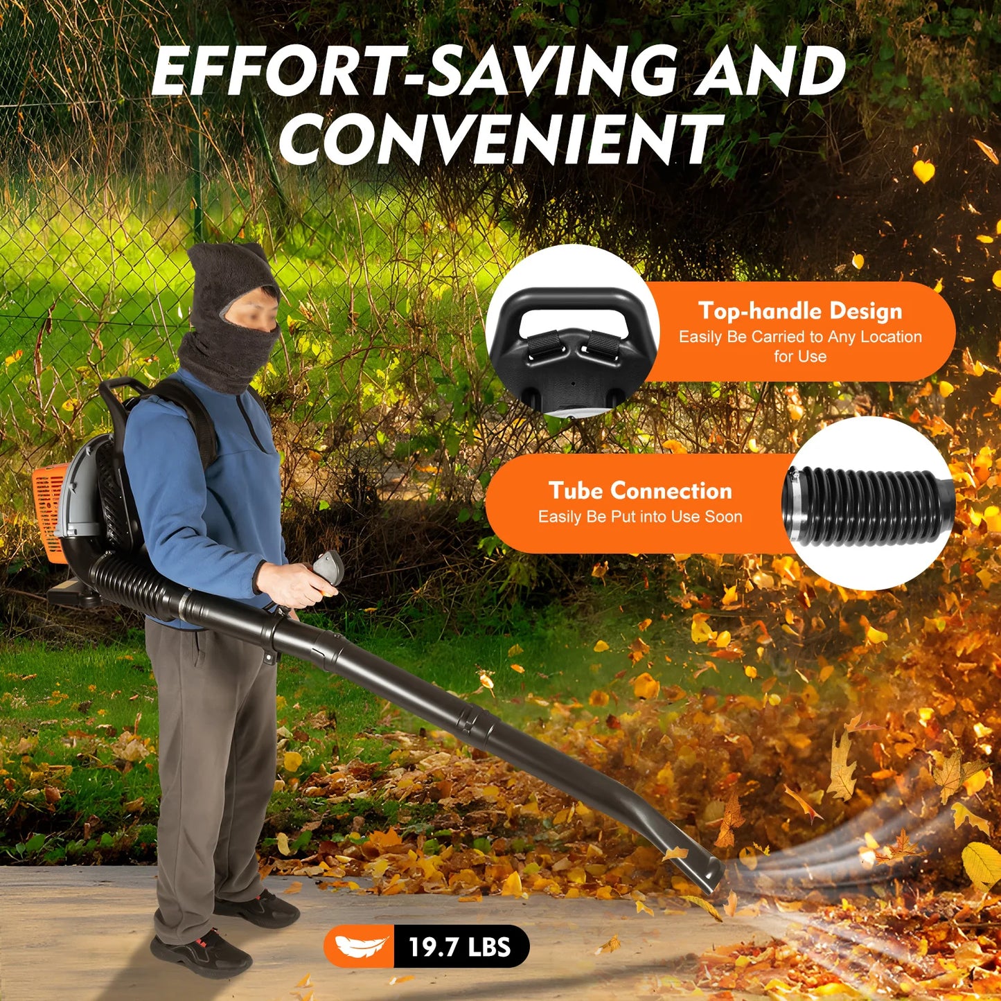 65CC 2 Stroke Petrol Backpack Leaf Air-cooled Blower