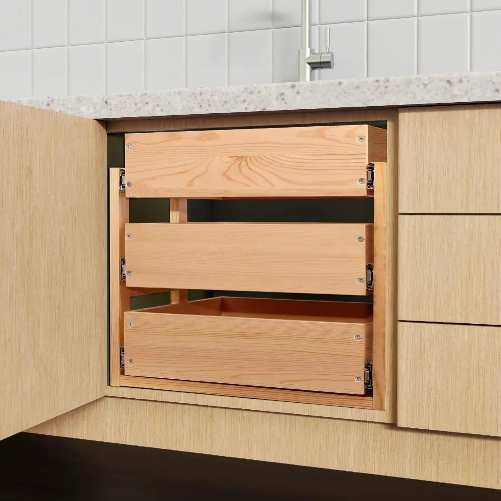Pull Out Drawers For Cabinets, 14W×21D×19H Soft Close Shelves