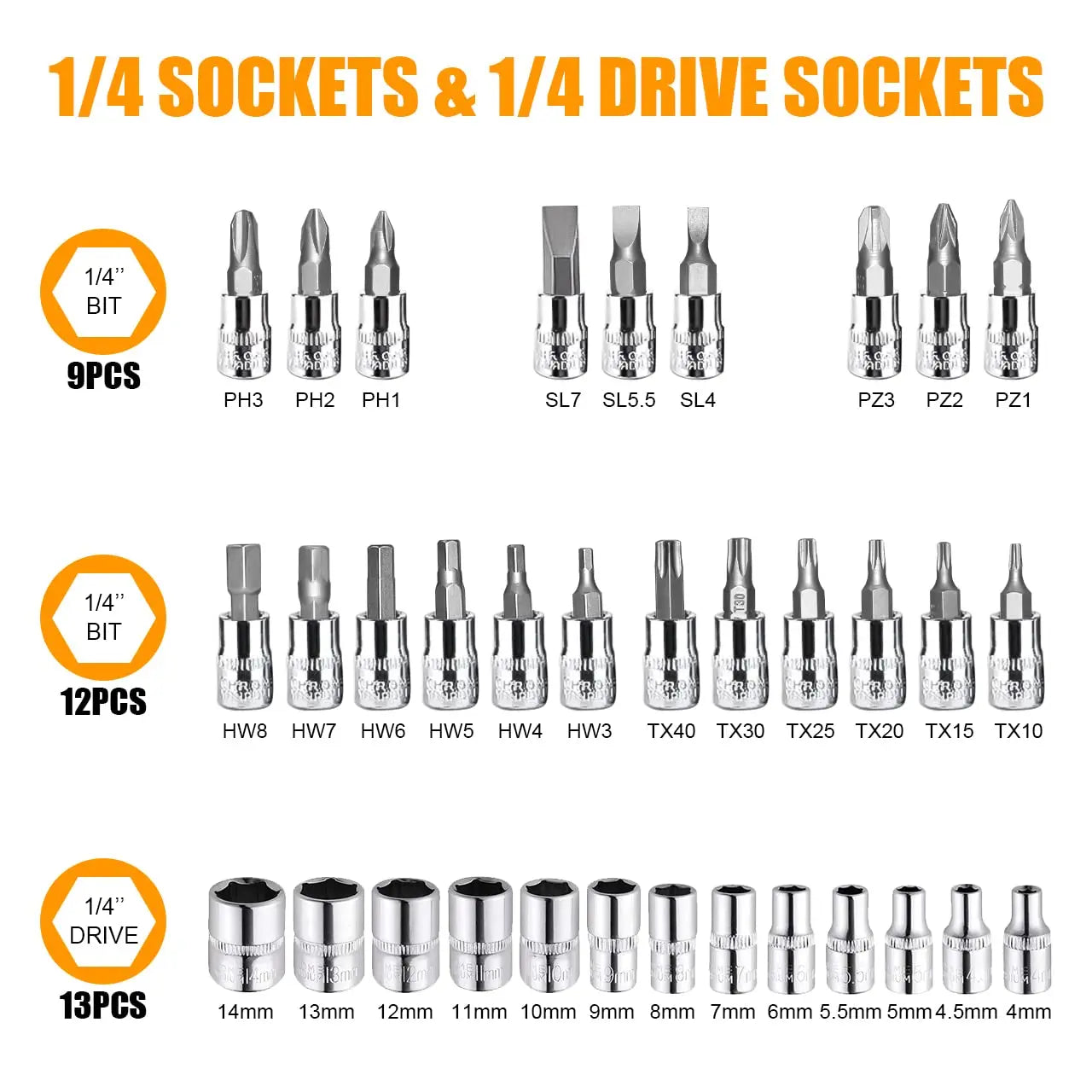46pcs/set Drive Socket Set Ratchet Wrench Set Car