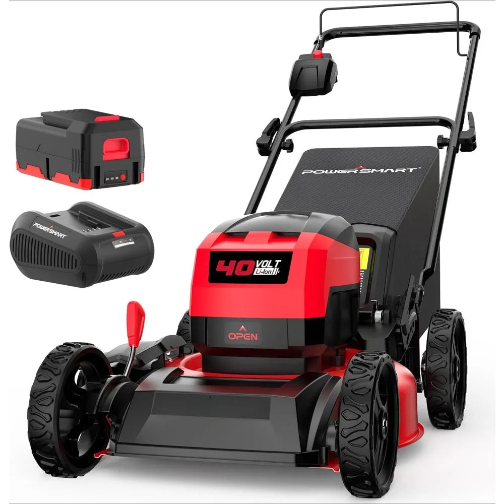 40V Cordless Lawn Mower, 3-in-1 Brushless Push Lawn Mower with 4.0Ah Battery & Charger