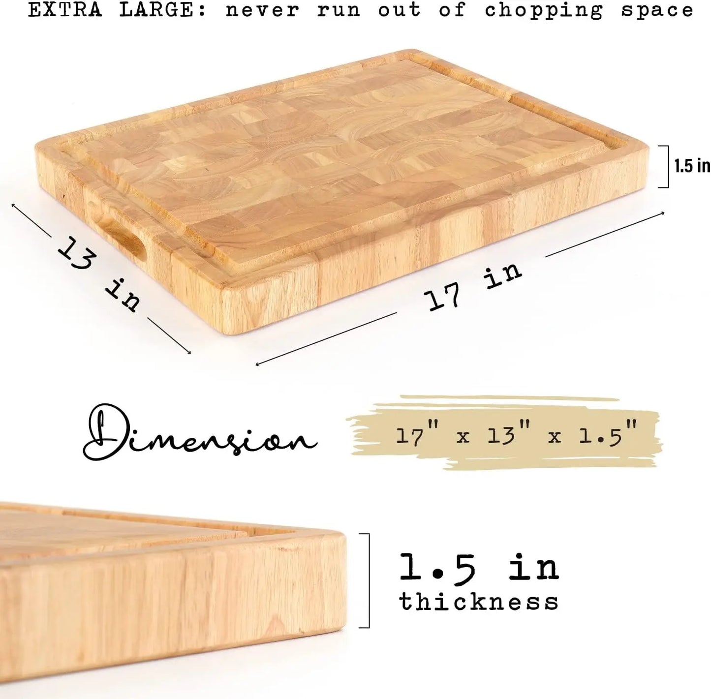 Cutting Board (17x13x1,5in) Wood Cutting