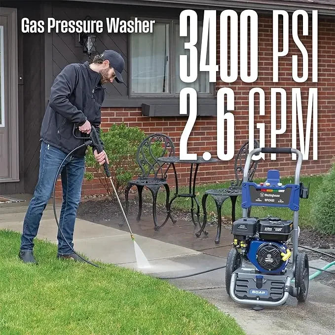 WPX3400 Gas Pressure Washer, 3400 PSI and 2.6 Max GPM, Onboard Soap Tank
