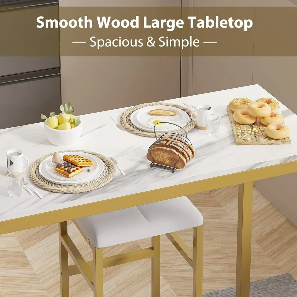Bar Table and Chairs Set for 2, 3-Piece Dining Set