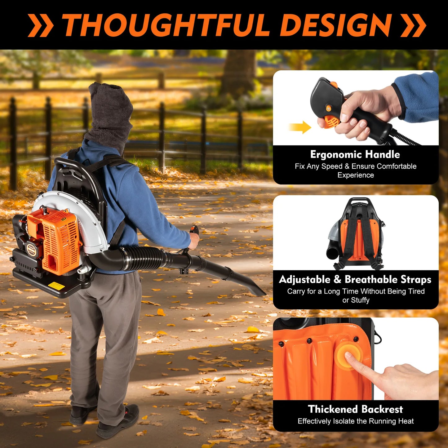 65CC 2 Stroke Petrol Backpack Leaf Air-cooled Blower
