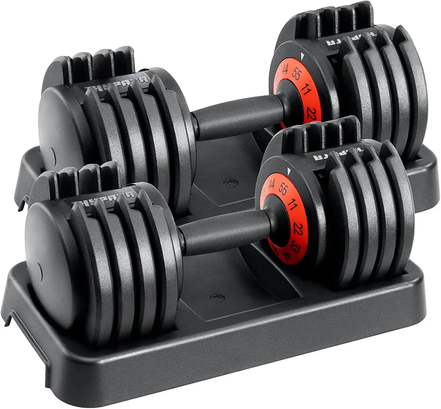 25/55 Lbs Pair Adjustable Dumbbell Set for Home Workouts
