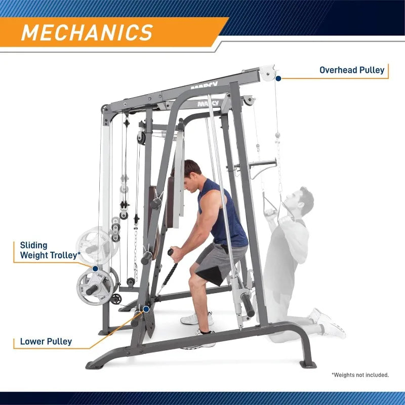 MARCY Smith Cage Workout Machine Full Body Strength Training Home Gym Equipment