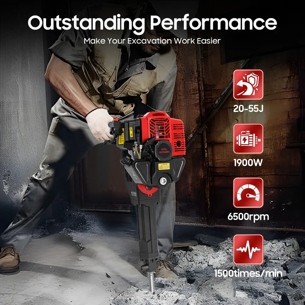 Handheld Trencher Digger Machine 2-Stroke 52CC Gas Powered
