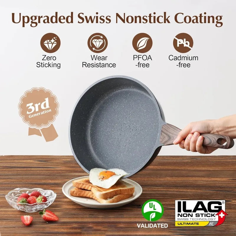 Nonstick Cookware Set 13-Piece with Swiss Granite Coating