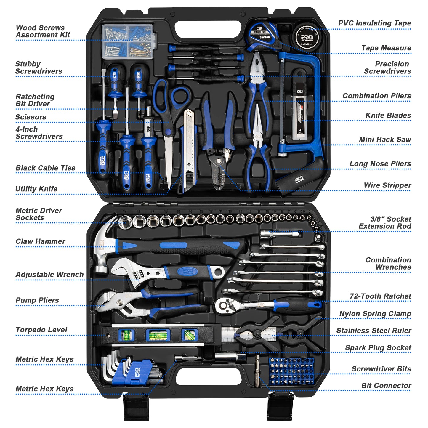 259 PCS Ratchet Wrench Hand Tools Set Combination