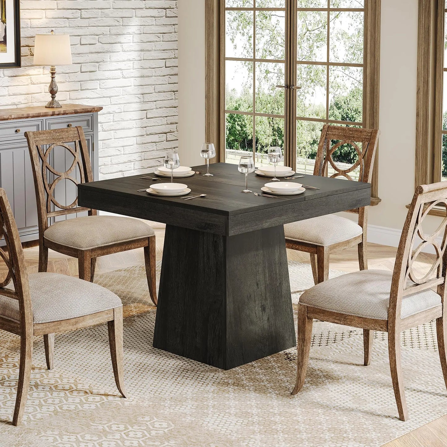 Tribesigns Square Dining Table for 4 - Modern Wooden Design