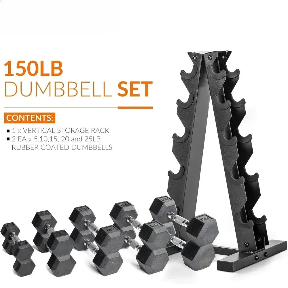 Dumbbell Dumbbell Set With Rack 150lbs And 210lbs Options
