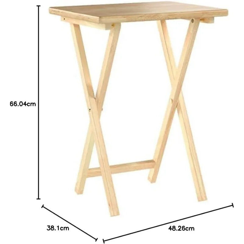 Classic Portable TV Dinner Rectangular Folding Tray Tables, withj rack