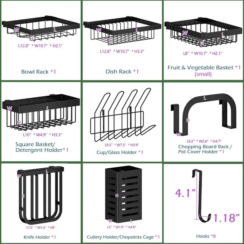 Over Sink Dish Drying Rack Display Adjustable Large 2 Tier