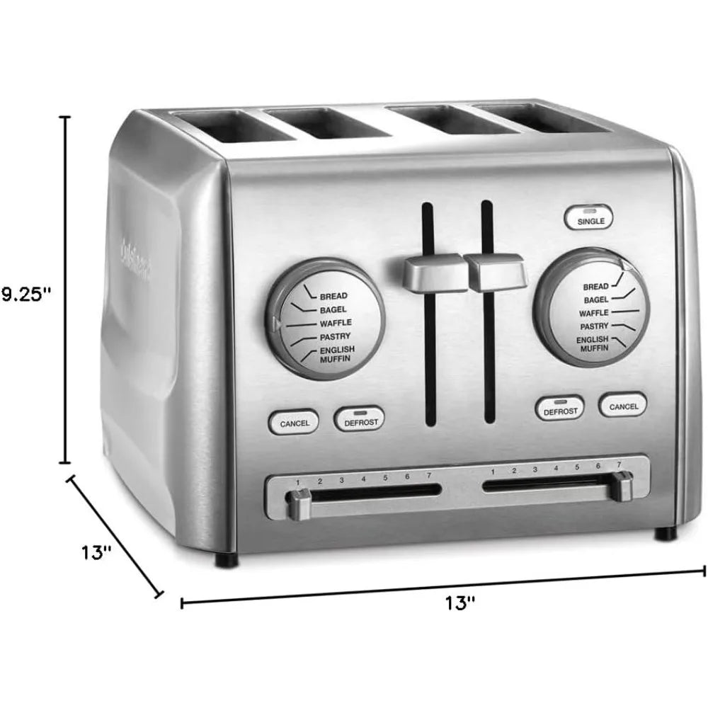 4-Slice Custom Select Toaster Stainless Steel Kitchen Appliance