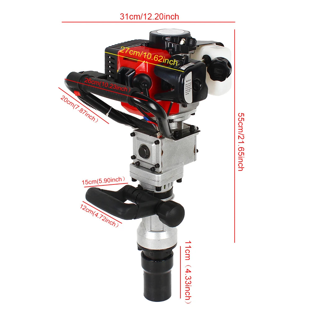 32.7cc Gas-Powered Post Driver, Gasoline Piling 2-Stroke Engine