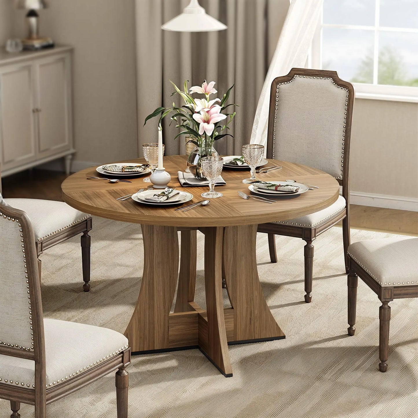 47.24" luxurious Round Dining Table for 4