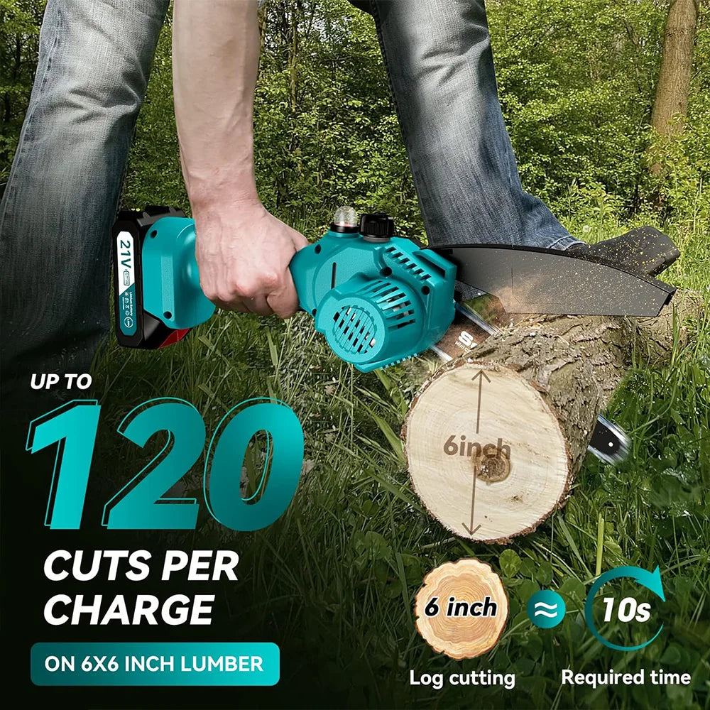 Seesii 6-inch Cordless Electric Chainsaw Rechargeable Chain saw Woodworking