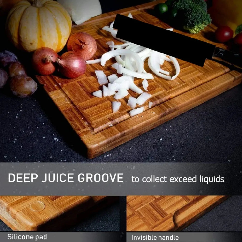 Large Bamboo Cutting Boards, (Set of 3)