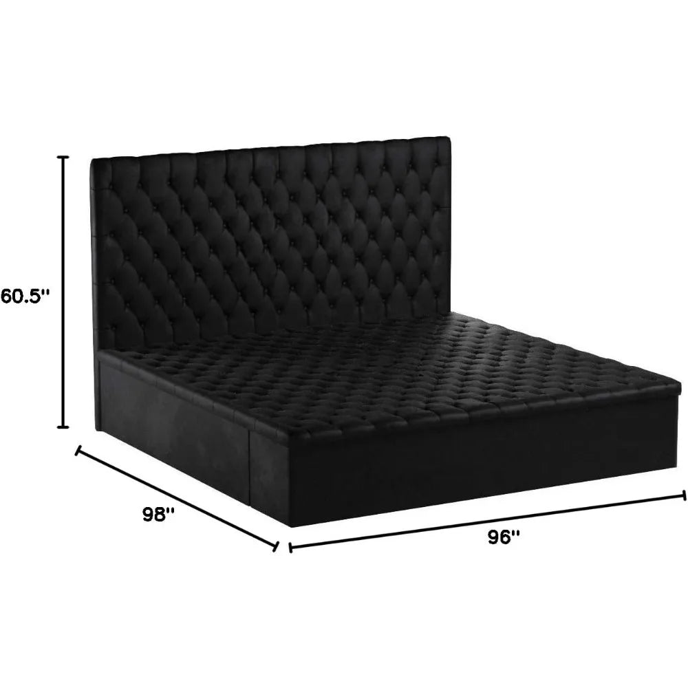 Black Bunk Beds Double Bed King Queen Twin Modern Furniture With Storage Space