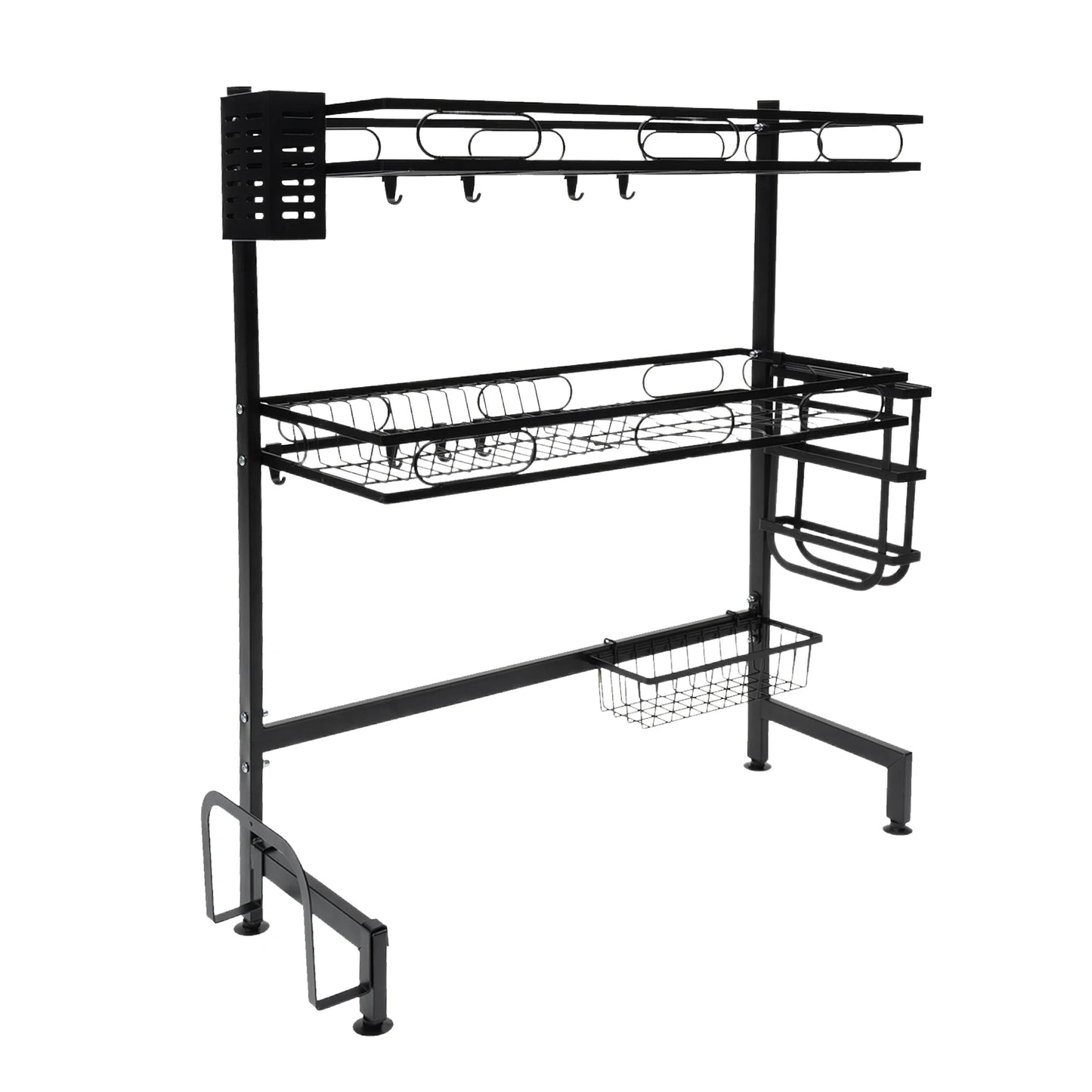 2-Tier Over Sink Dish Drying Rack Cutlery Drainer Kitchen Shelf