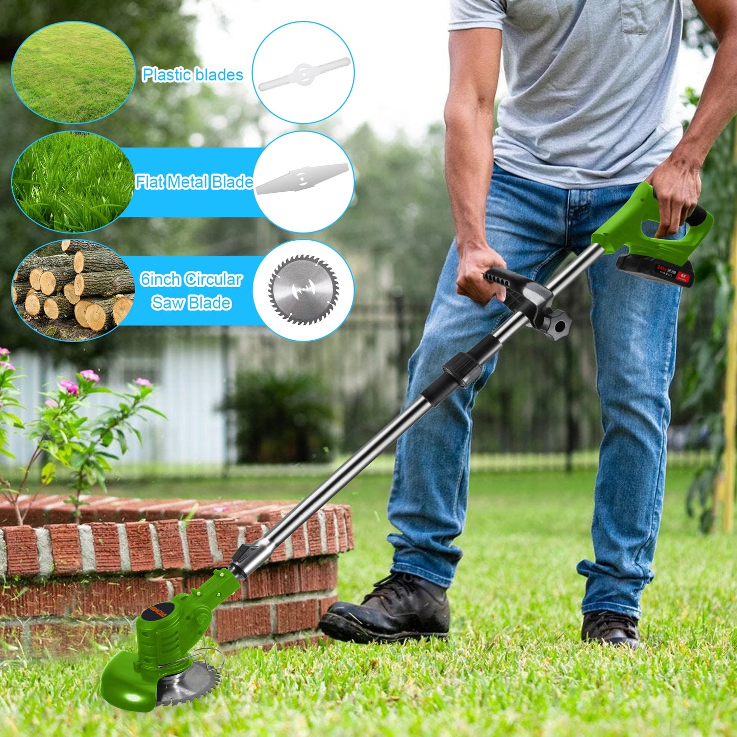 Portable Electric Lawn Mower Versatile Cordless Grass Trimmer