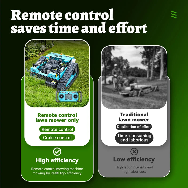 Mini remote control lawn mower robot 80 cm 100 cm fixed remote control lawn mower