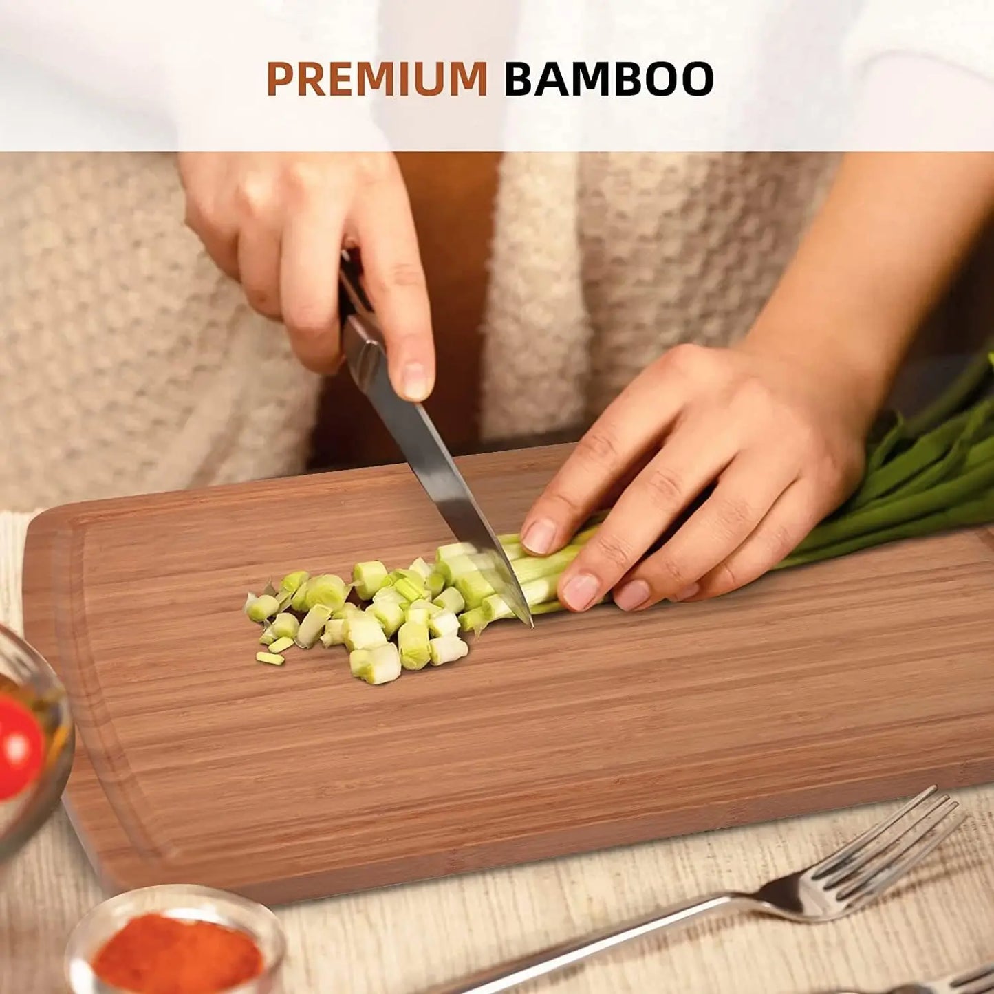 Extra Large Bamboo Wood Cutting Board 30 X 20 Inch