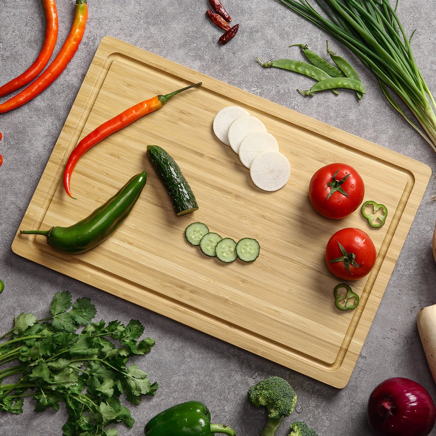 18 Inch Large Bamboo Cutting Board, XL Wood Cutting Boards for Kitchen